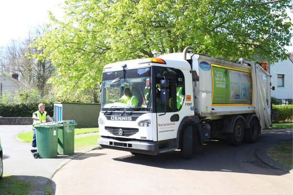 Bin wagon on summers day