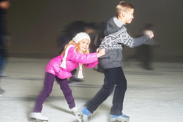 Children ice skating