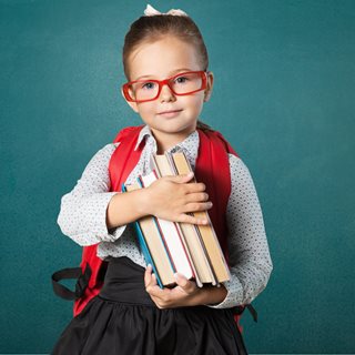 Young girl with books