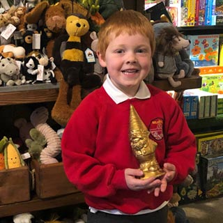 Jack Perkins, of Hexham with his Golden Gnome