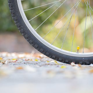 Photo of a bicycle wheel