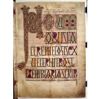 Incipit to Jeromes letter to Damascus, Lindisfarne Gospels c. 700 (Cotton MS Nero D IV) (c.) British Library Board 2