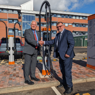 Image demonstrating Pioneering solar car port launched at Council HQ 