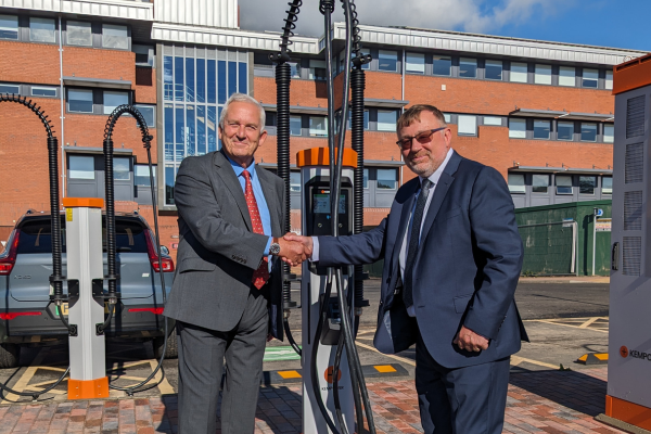 Image demonstrating Pioneering solar car port launched at Council HQ 