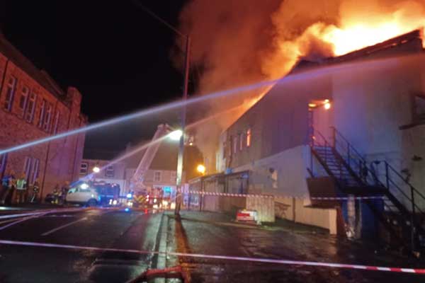 Scene of a large fire in Haltwhistle