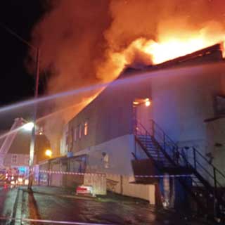 Scene of a large fire in Haltwhistle