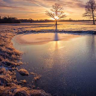 A frozen pond. The fire service is reminding people of the dangers of going on icy water