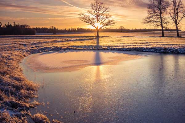 A frozen pond. The fire service is reminding people of the dangers of going on icy water