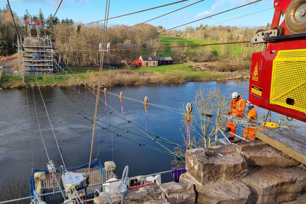 Image demonstrating Countries connected again as bridge rebuild starts