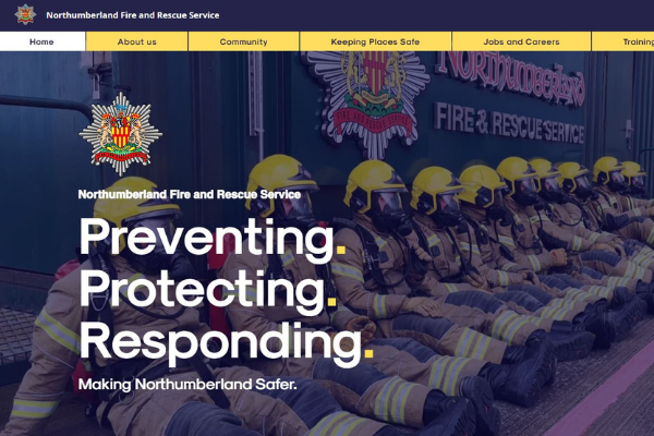 Northumberland Fire and Rescue website homepage