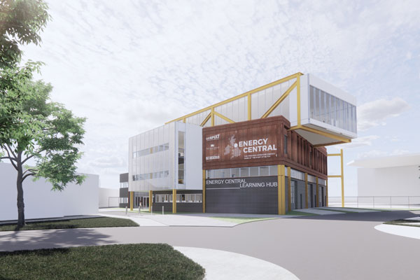 an artist impression of Energy Central Campus’ Energy Central Learning Hub