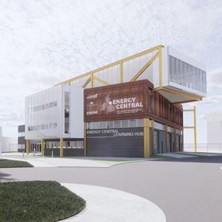 an artist impression of Energy Central Campus’ Energy Central Learning Hub