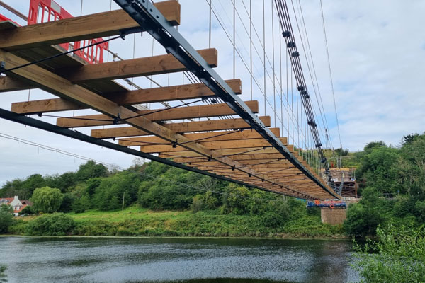 The Union Chain Bridge. Restoration work is entering its final stages