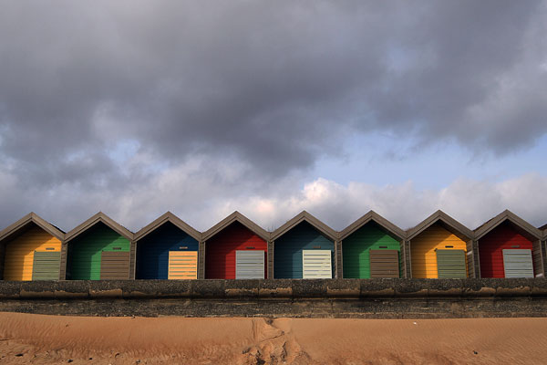 Blyth beach huts. A series of roadworks are currently taking place in the area