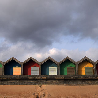 Blyth beach huts. A series of roadworks are currently taking place in the area