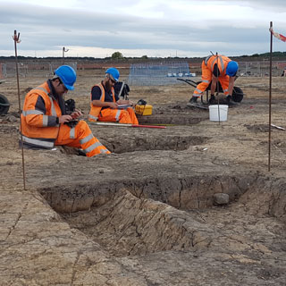 Archaeologists at the site of the new Northumberland Line Station at Newsham