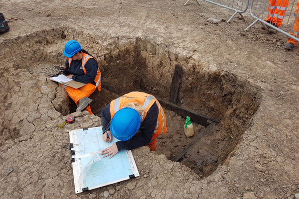 Archaeologists at the site of the new Northumberland Line Station at Newsham