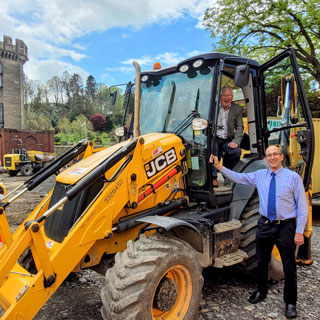 Councillors in the new carpark being built at Goosehill in Morpeth