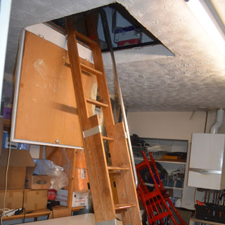 A loft ladder which was being used to allow people to sleep illegally in a takeaway in Blyth