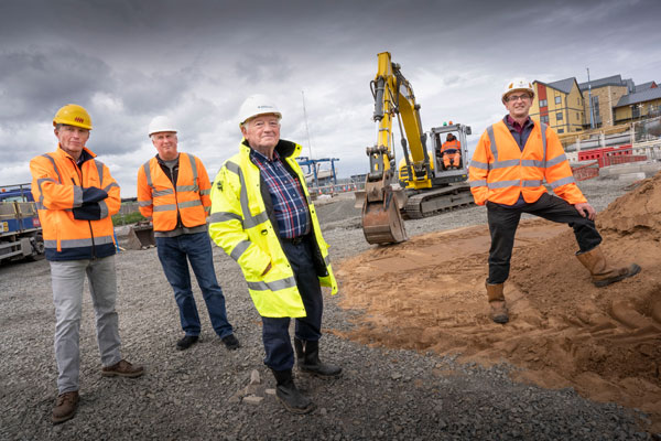 Councillors at a new car park in Amble which is set to open this summer