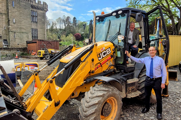 Councillors in the new carpark being built at Goosehill in Morpeth