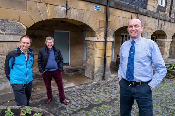 Local councillors outside newly refurbished toilets in Alnwick town centre