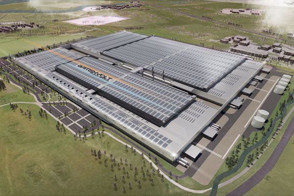 Artist's impression of the Britishvolt plant near Cambois