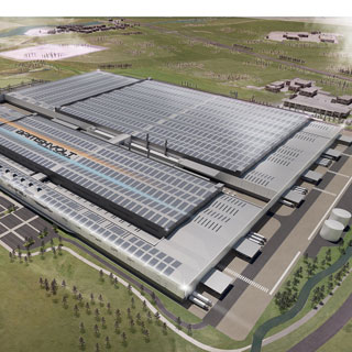 Artist's impression of the Britishvolt plant near Cambois