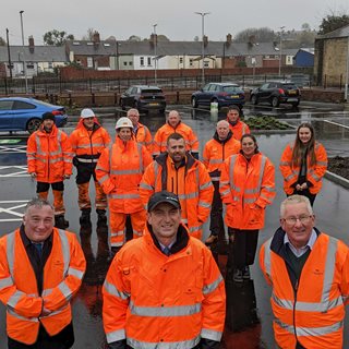 Councillors and staff at the newly opened carpark at Goosehill, Morpeth