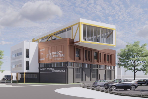 Artist impression of Energy Central Campus. The facility in Blyth which will create opportunities for thousands of young people and adults interested in working in the clean energy sector