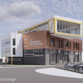 Artist impression of Energy Central Campus. The facility in Blyth which will create opportunities for thousands of young people and adults interested in working in the clean energy sector