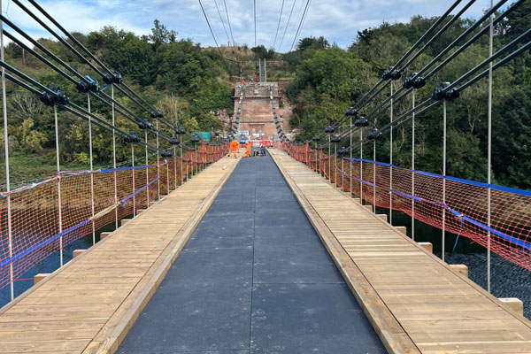 The Union Chain Bridge. Work is entering its final stages