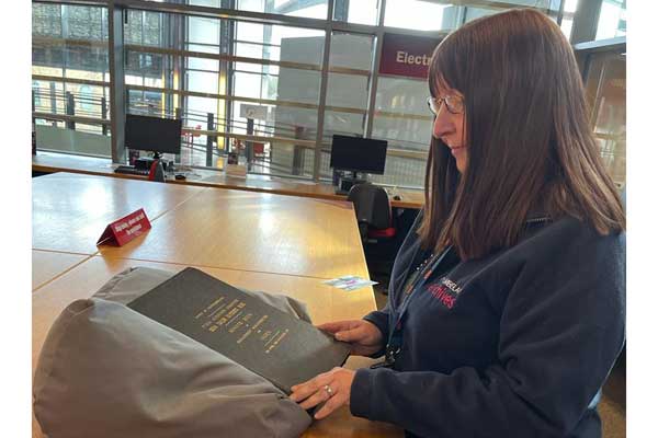 photo shows Alison Young, admin assistant with Northumberland Archives