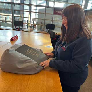 photo shows Alison Young, admin assistant with Northumberland Archives