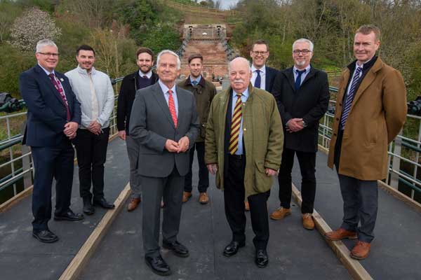Northumberland and Scottish Borders Councillors and staff at the newly opened Union Chain Bridge