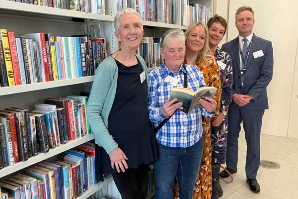 Caption: (L to R) Author Ann Cleeves; Pauline Curwen who took part in the programme; Sarah Carlson and Jane Sampson, Community Reading Workers and Nigel Walsh, Interim Director of Cultural Services 