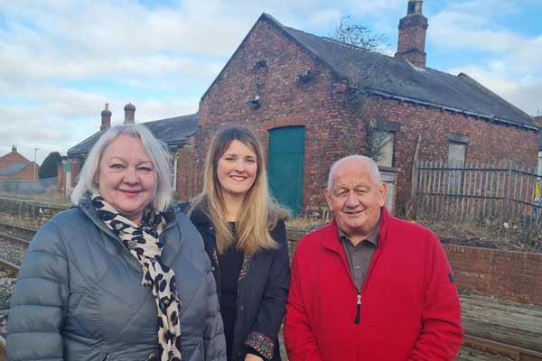 Bedlington councillors outside Bedlington Station where a new cycle route will start from