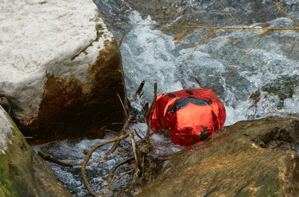 Helium Balloon in the river The council is urging people not to carry out balloon releases