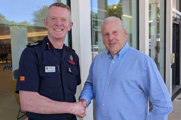 New Chief Fire Officer Graeme Binning with Chair of the Fire Authority Councillor Gordon Stewart