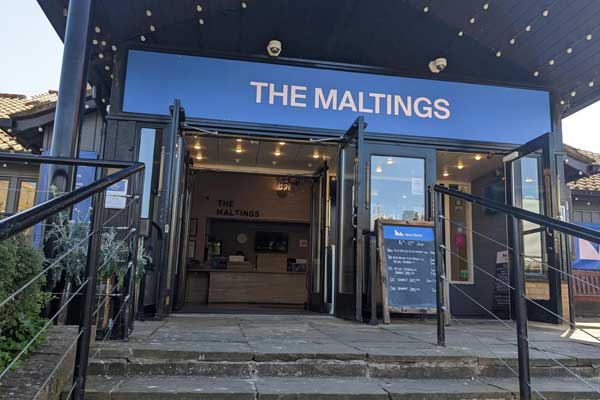 The outside of the Maltings Theatre in Berwick. Site investigation work is taking place