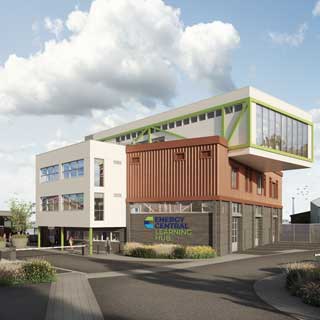 Computer image of new Energy Central Learning Hub in Blyth