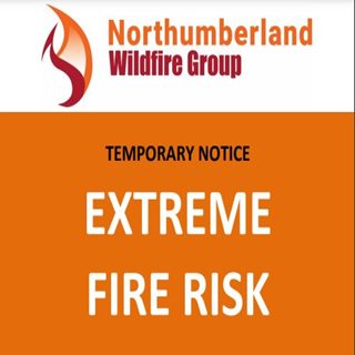 A graphic warning of increased wildfire risk in the county