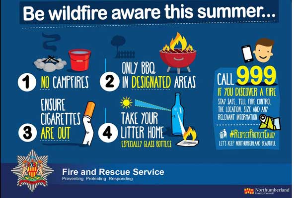 A graphic warning of increased wildfire risk in the county