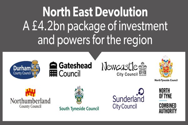 A graphic promoting North East devolution