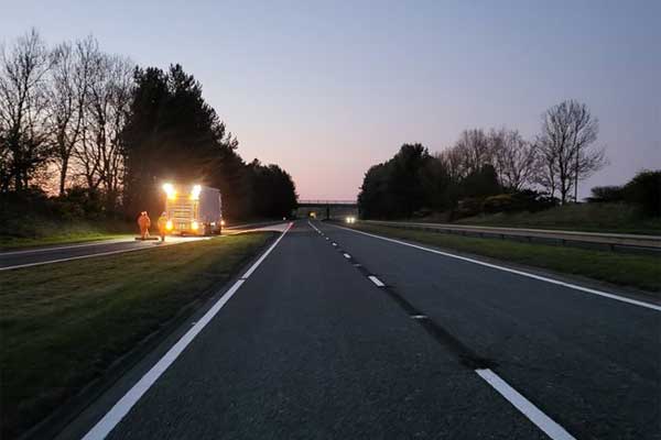 A stretch of the A189 which has been resurfaced