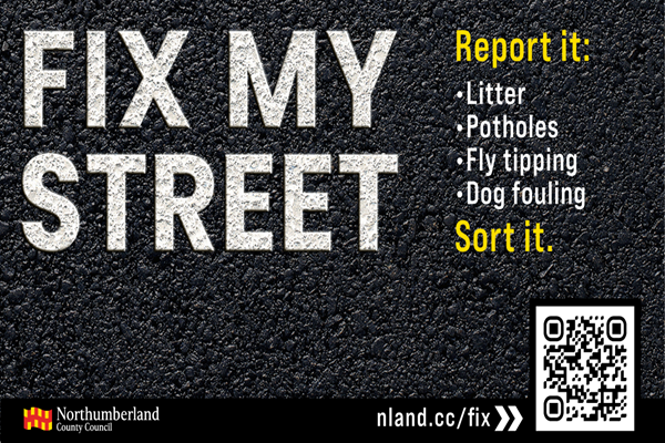 A graphic promoting the council's new Fix My Street reporting service