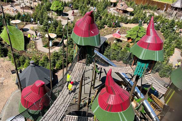 An aerial view of Lilidorei, the biggest play sculpture in the world, which has opened in Alnwick