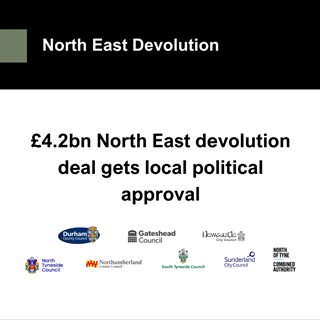 A graphic stating that the region's devolution deal has received local political approval