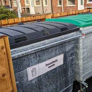 Bins in a new compound in Ashington