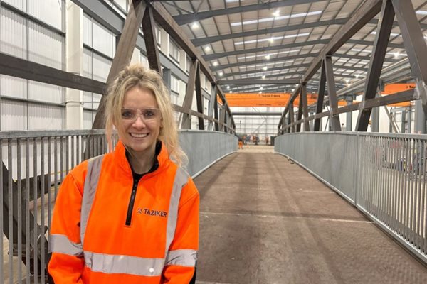 The new footbridge being built for the Northumberland Line